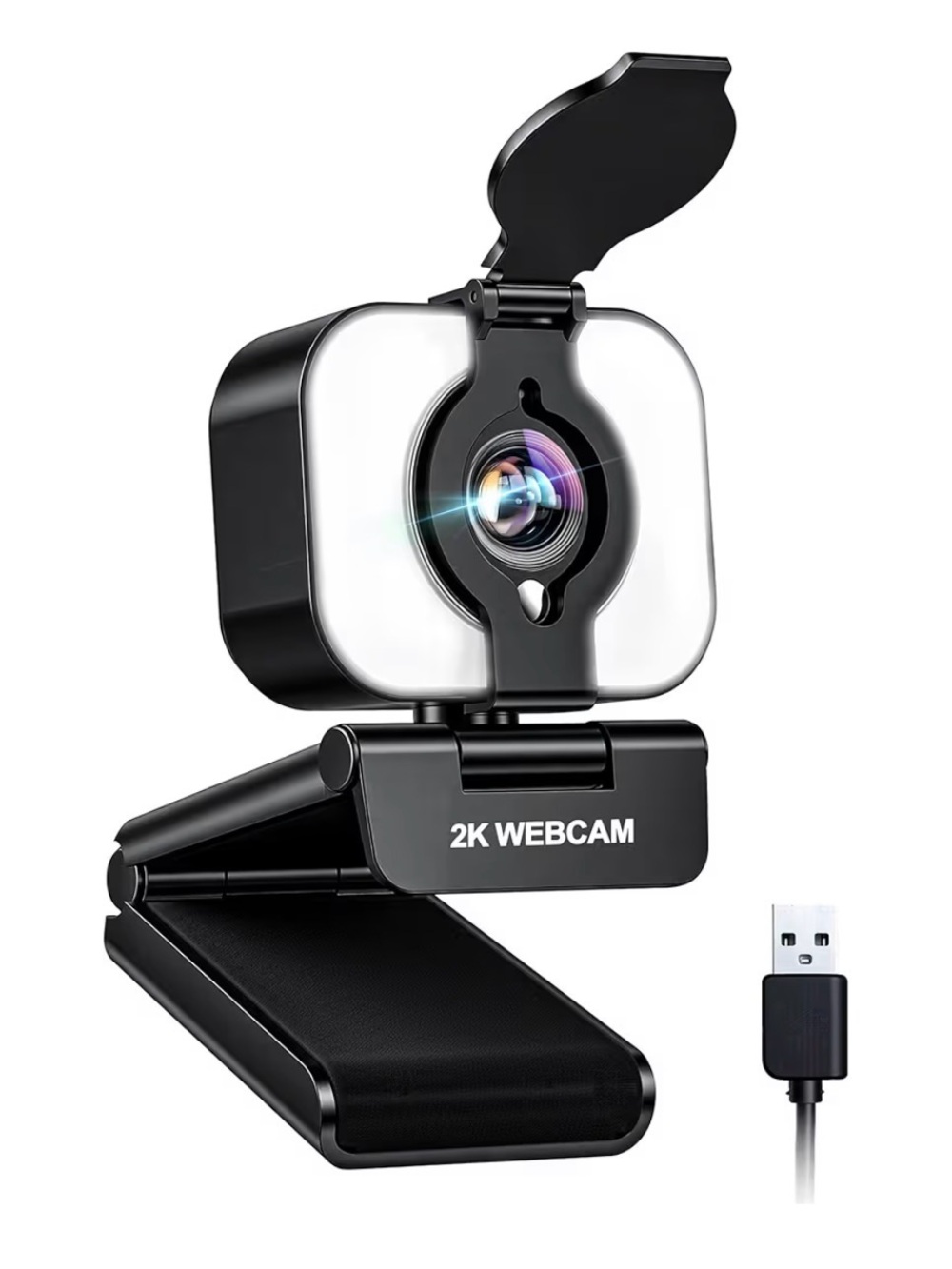 2K Webcam with Privacy Cover - Black